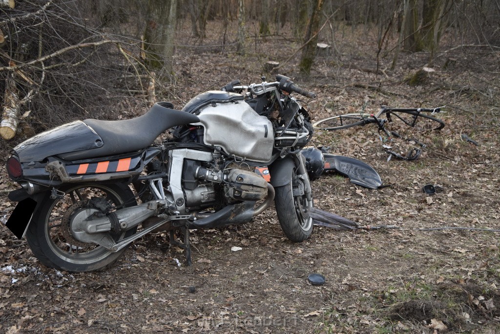 Schwerer VU Krad Fahrrad Koeln Porz Alte Koelnerstr P274.JPG - Miklos Laubert